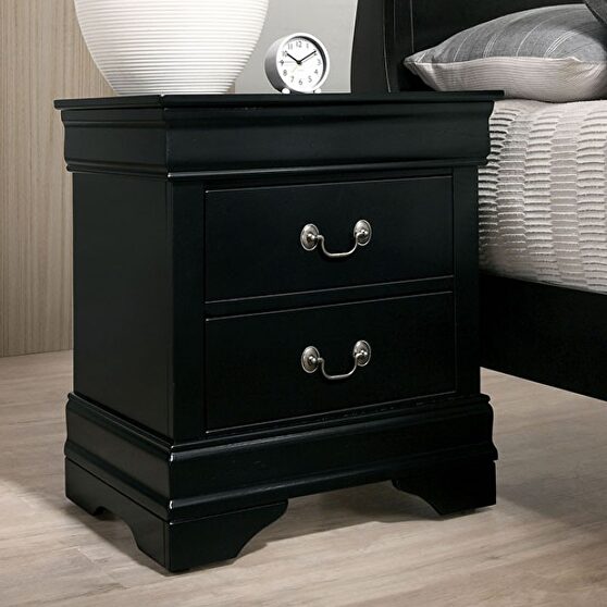 Black english dovetail construction transitional nightstand