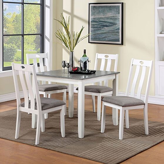 5 pc. dining set in white/gray finish