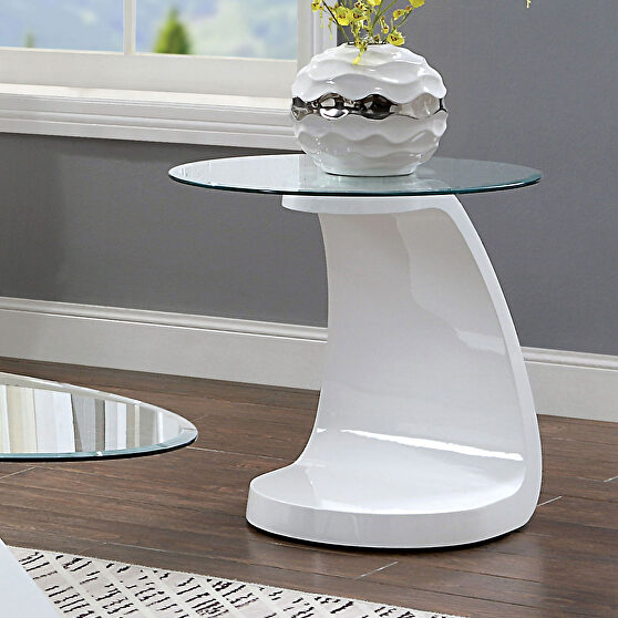 Tempered glass top end table