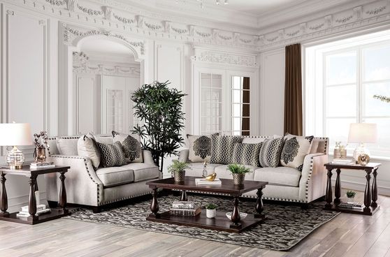 Beige Contemporary Sofa made in US