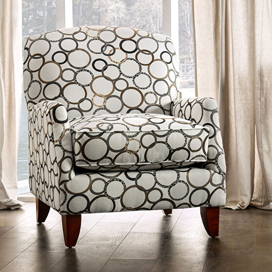 Clean cream-hued fabric chair