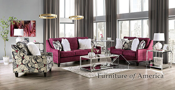 Modern design plum chenille fabric sofa