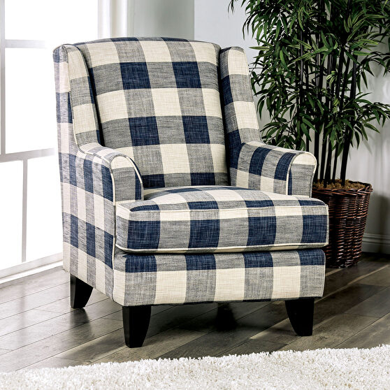 Cozy blend of modern chic patterning checkered chair