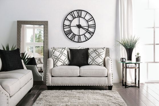 Ivory Phoibe Contemporary Love Seat