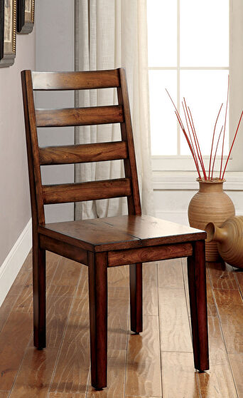 Casual style warm oak finish dining chair