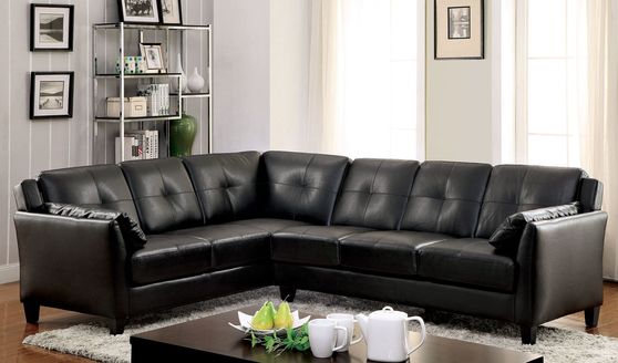 Leatherette sectional sofa in casual style