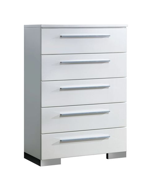 Stylish white high gloss finish chest