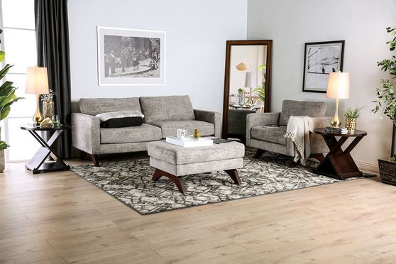 Gray chenille contemporary US-made sofa