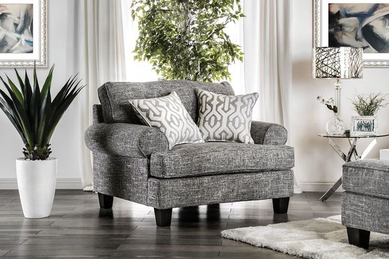 US-made casual transition style gray fabric chair