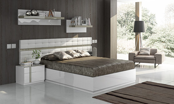 White contemporary special order king bed