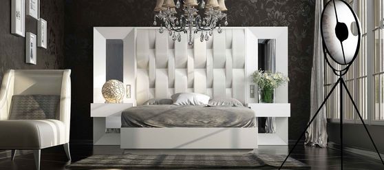 Special order white high headboard bed