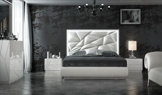 Spain-made contemporary white high gloss bedroom