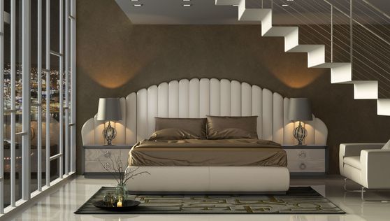 Tiered panels headboard EU-made special order full bed