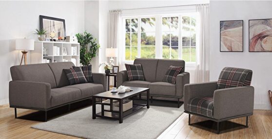 Mid-century style gray/brown sofa