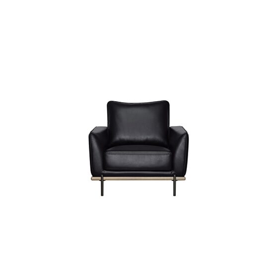 Black leather gel low profile contemporary chair