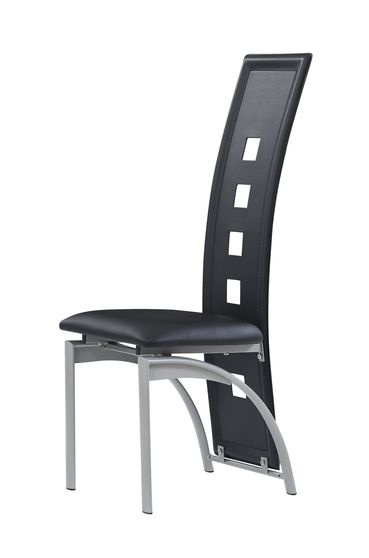 Black pu leather dining chair