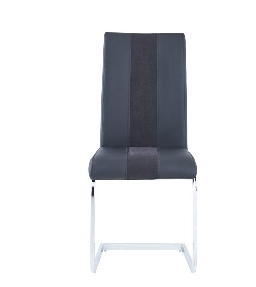 Black / chrome dining chairs pair