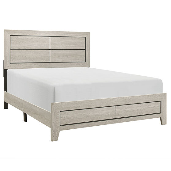 Light brown finish eastern king bed