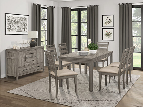 Weathered gray finish dining table