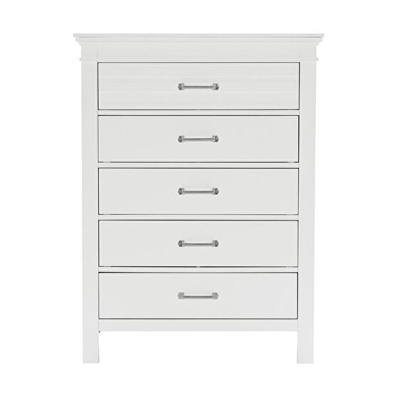 White finish transitional styling chest