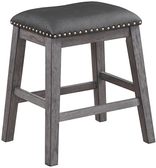 Black faux leather upholstery counter height stool