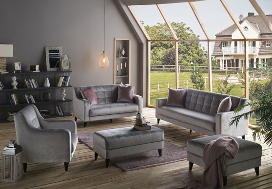 Gray fabric ultra-contemporary living room sofa