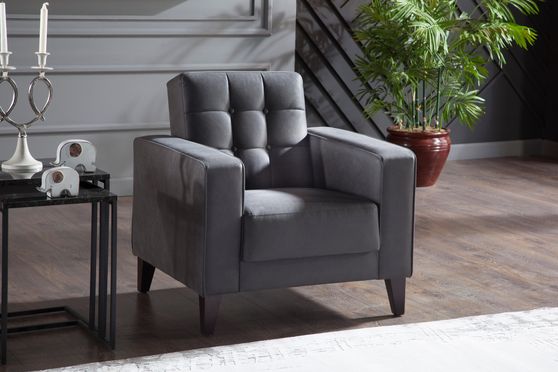 Gray urban modern style storage/sleeper chair