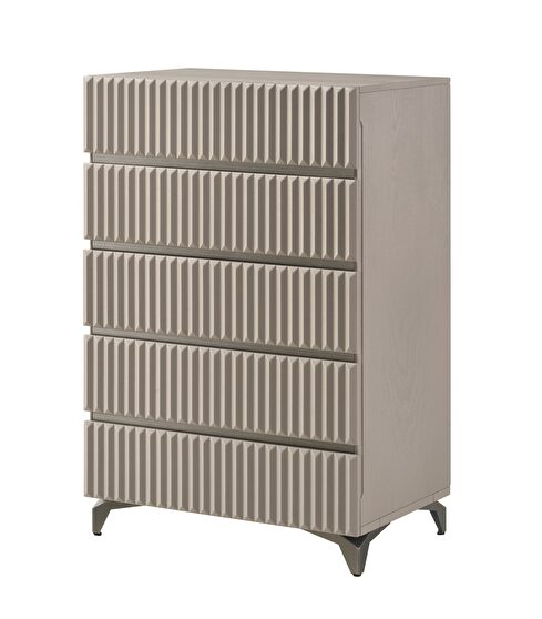 Matte taupe wooden finish chest