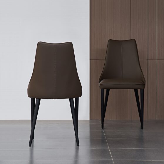 Full chocolate leather dining chair
