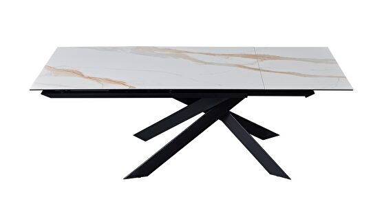 Matte ceramic top extension dining table