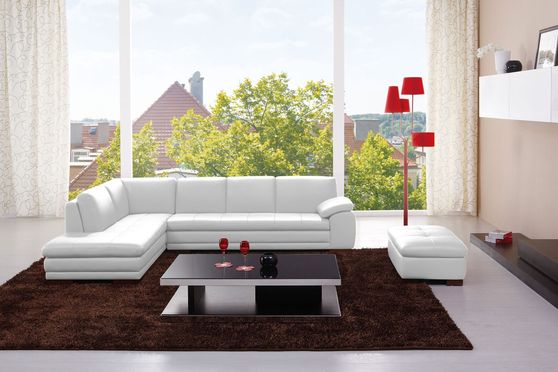 White full Italian leather sectional sofa