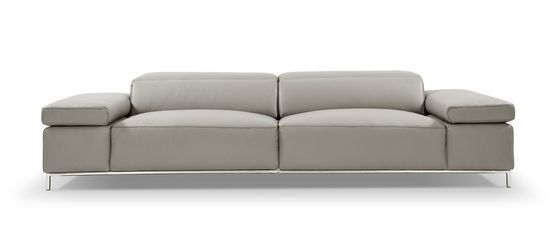 Modern low-profile full leather sofa made in Italy