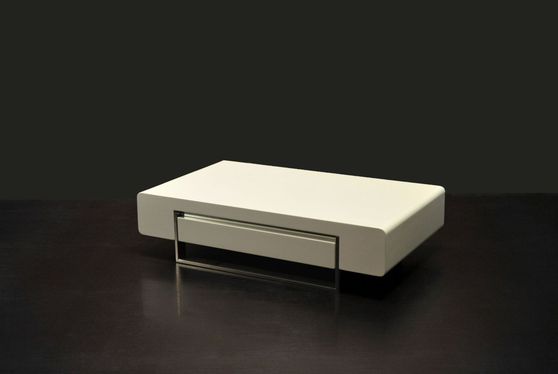 Modern white coffee table w/ storage