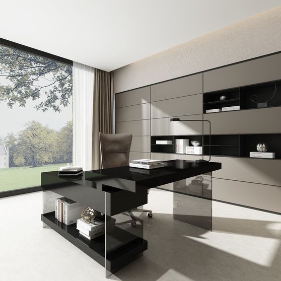 Gray / glass contemporary office/computer desk