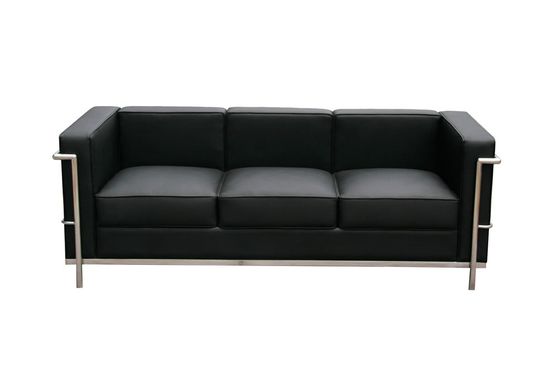 Modern designer replica black full leather sofa