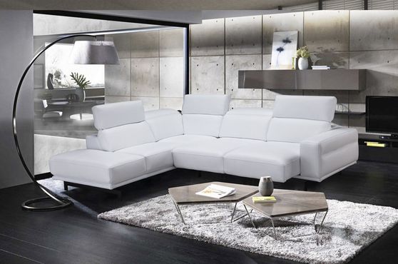 Modern snow white eather sectional