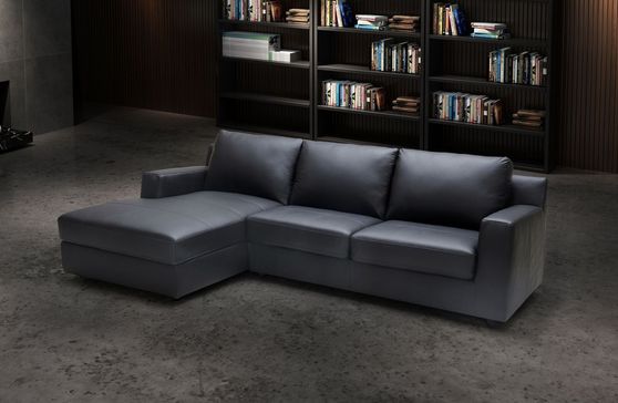 Black premium sectional w/ a built-in sleeper and storage