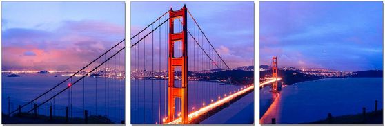 Golden gate 3pcs premium acrylic wall art