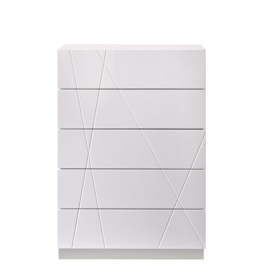 Contemporary high-gloss chest in white