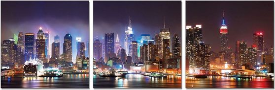New york 3pcs premium acrylic wall art