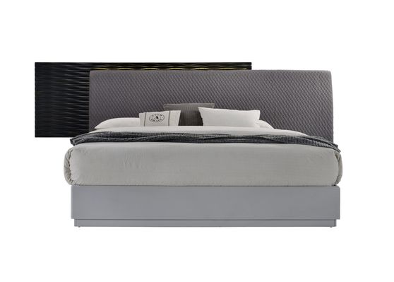 Black/gray glossy contemporary stylish king bed