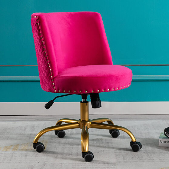 Fuchsia velvet home office swivel desk chair