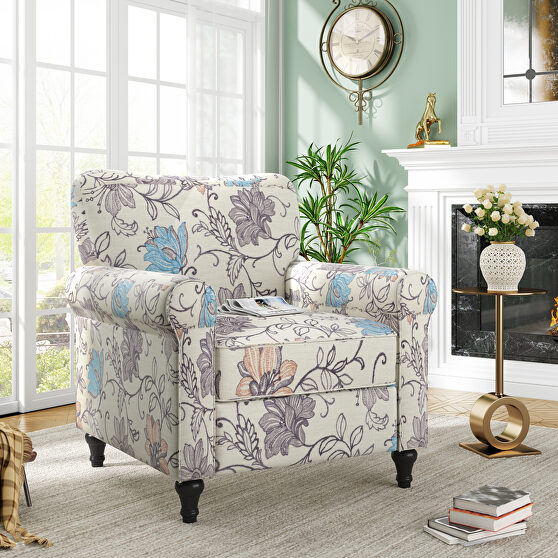 Ustyle accent flower upholstered armchair