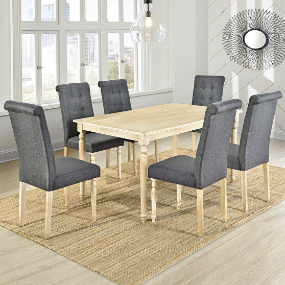 7 piece dining table set with 6 upholstered dining chairs