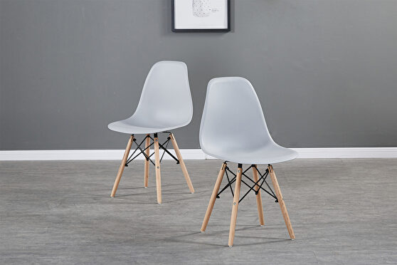 Light gray simple fashion leisure plastic chair (set of 2)