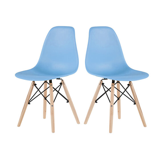 Light blue simple fashion leisure plastic chair (set of 2)