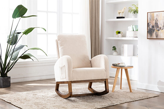 Living room comfortable rocking chair living room chair beige