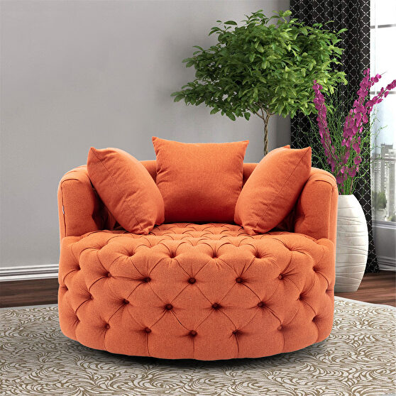 Orange modern swivel accent chair barrel chair for hotel living room