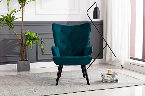 Accent chair living room/bed room, modern leisure teal chair