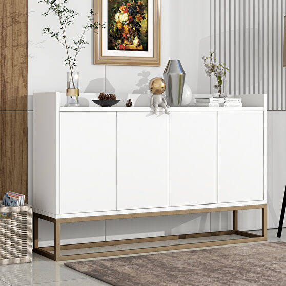 Modern sideboard elegant buffet cabinet with large storage space in white